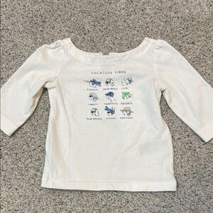 Janie and Jack White Long-Sleeve "Vacation Vibes" Graphic Tee